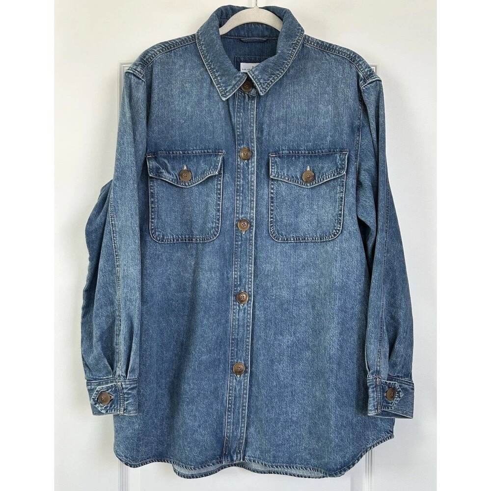 Classic Blue Denim Jacket - Women's Button-Front Jacket - Picture 2 of 11
